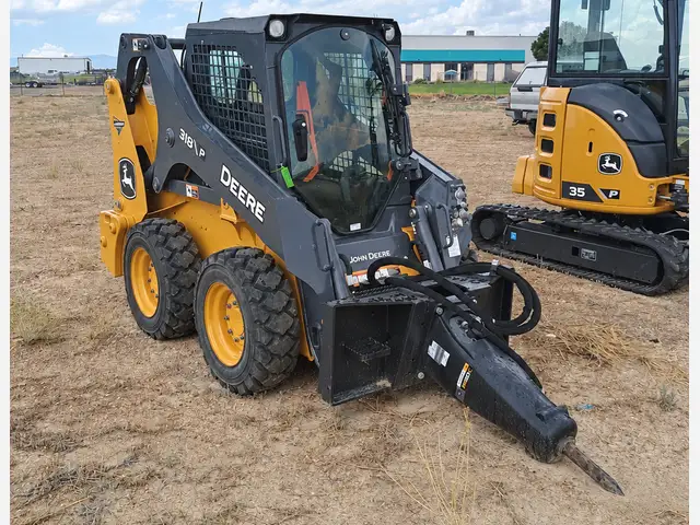 Optional attachment shown with a separately rented machine